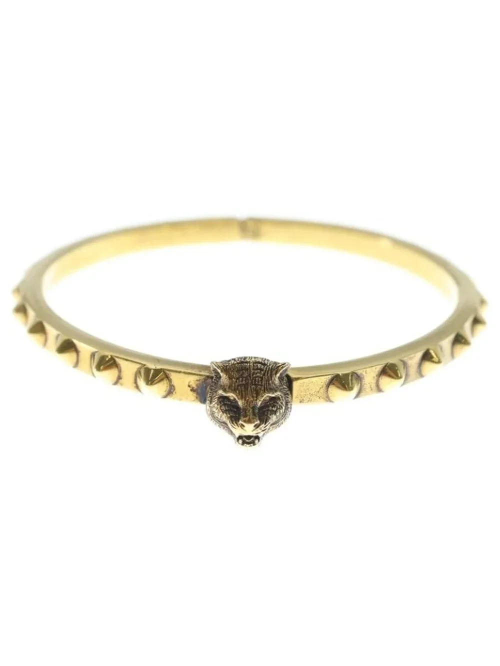 Gucci Cat Head Bangle Bracelet Gold 16c - Picture 5 of 6
